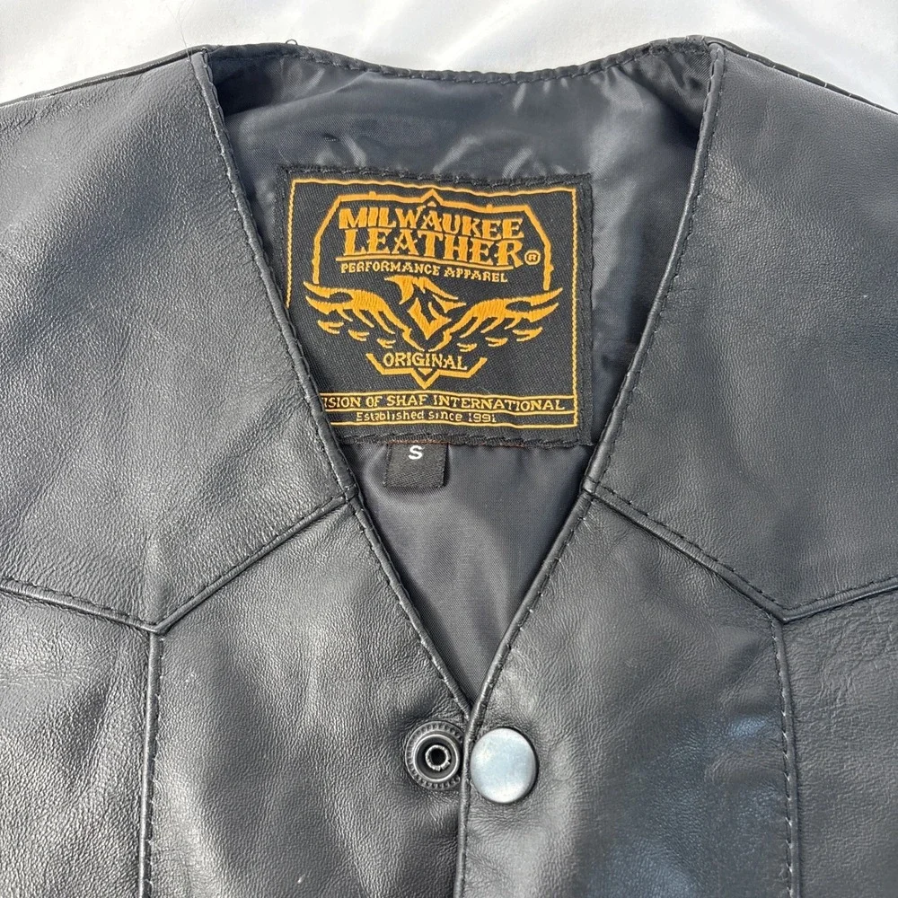 Milwaukee Leather Kids Boys Small‎ Classic Black Biker Style Motorcycle Vest NEW